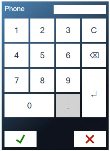 The Phone keypad for typing the guest's mobile number