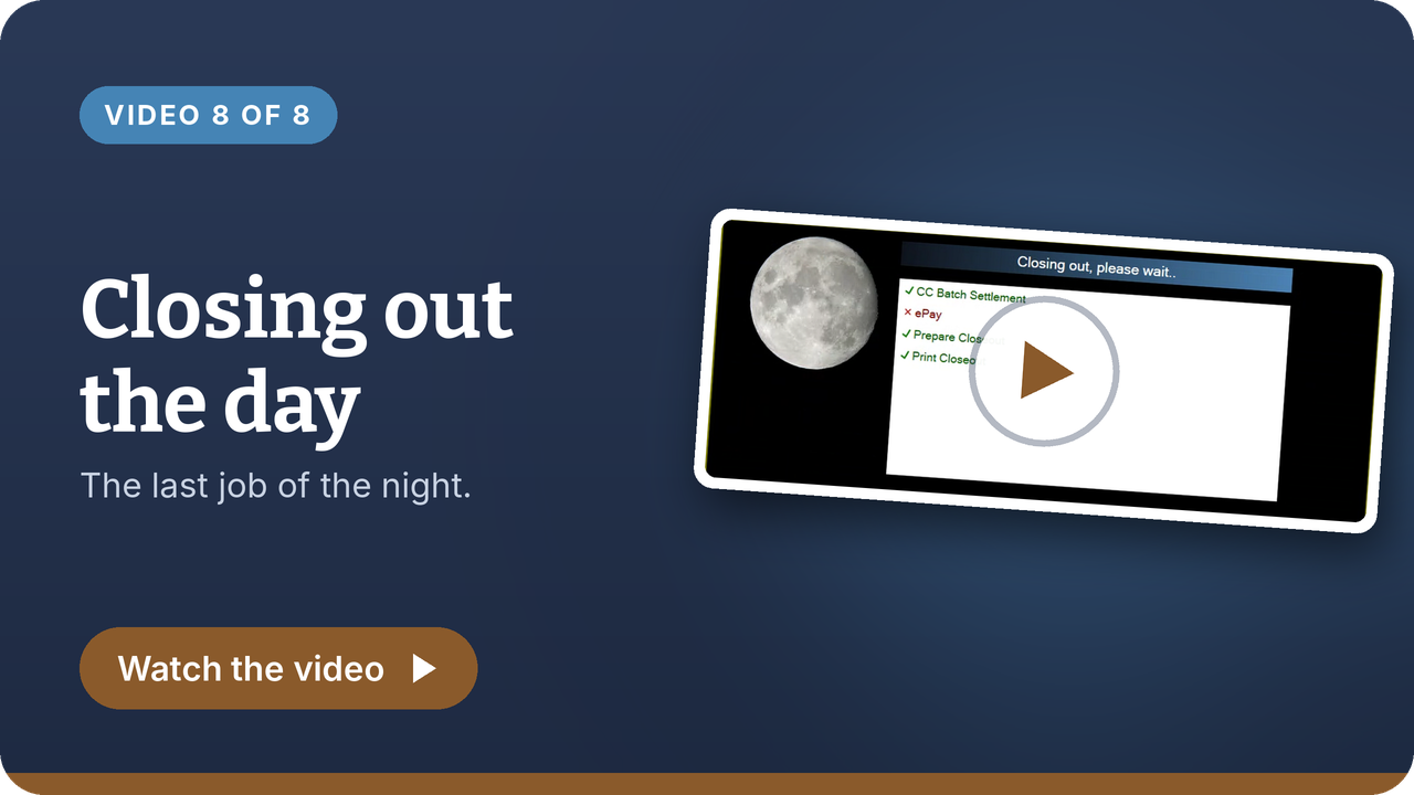 Video 8 of 8: Closing out the day