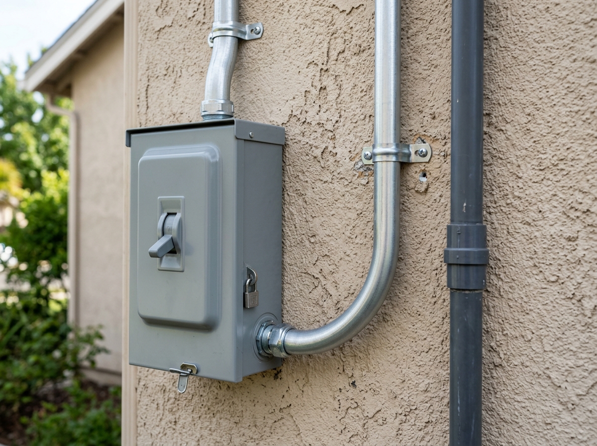 Weatherproof disconnect and EMT conduit by ZG Electrical