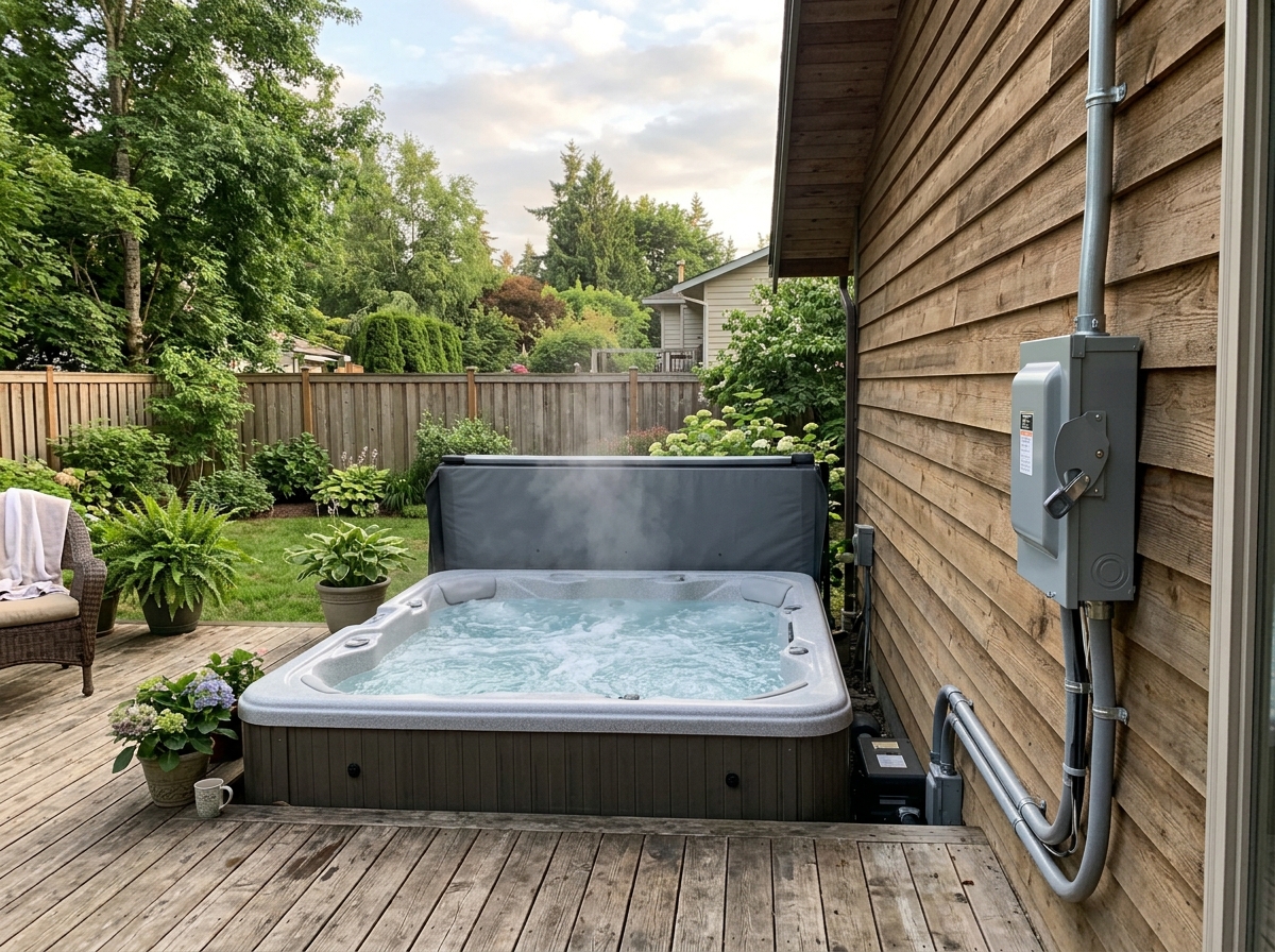 Hot tub disconnect installed by ZG Electrical