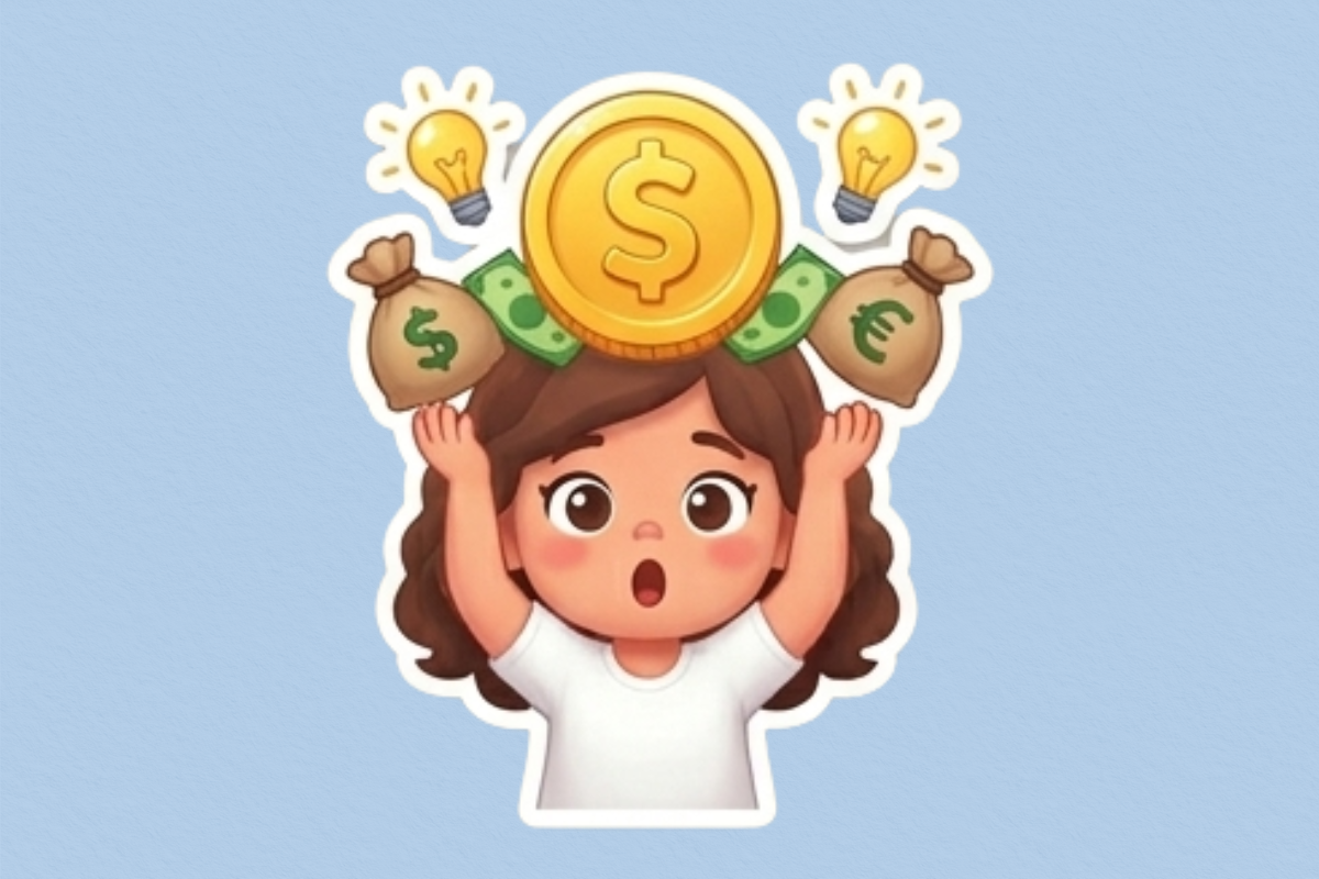 Illustration de Marthe représentant la réflexion autour de la viabilité financière du métier d’assistante virtuelle sur le long terme.