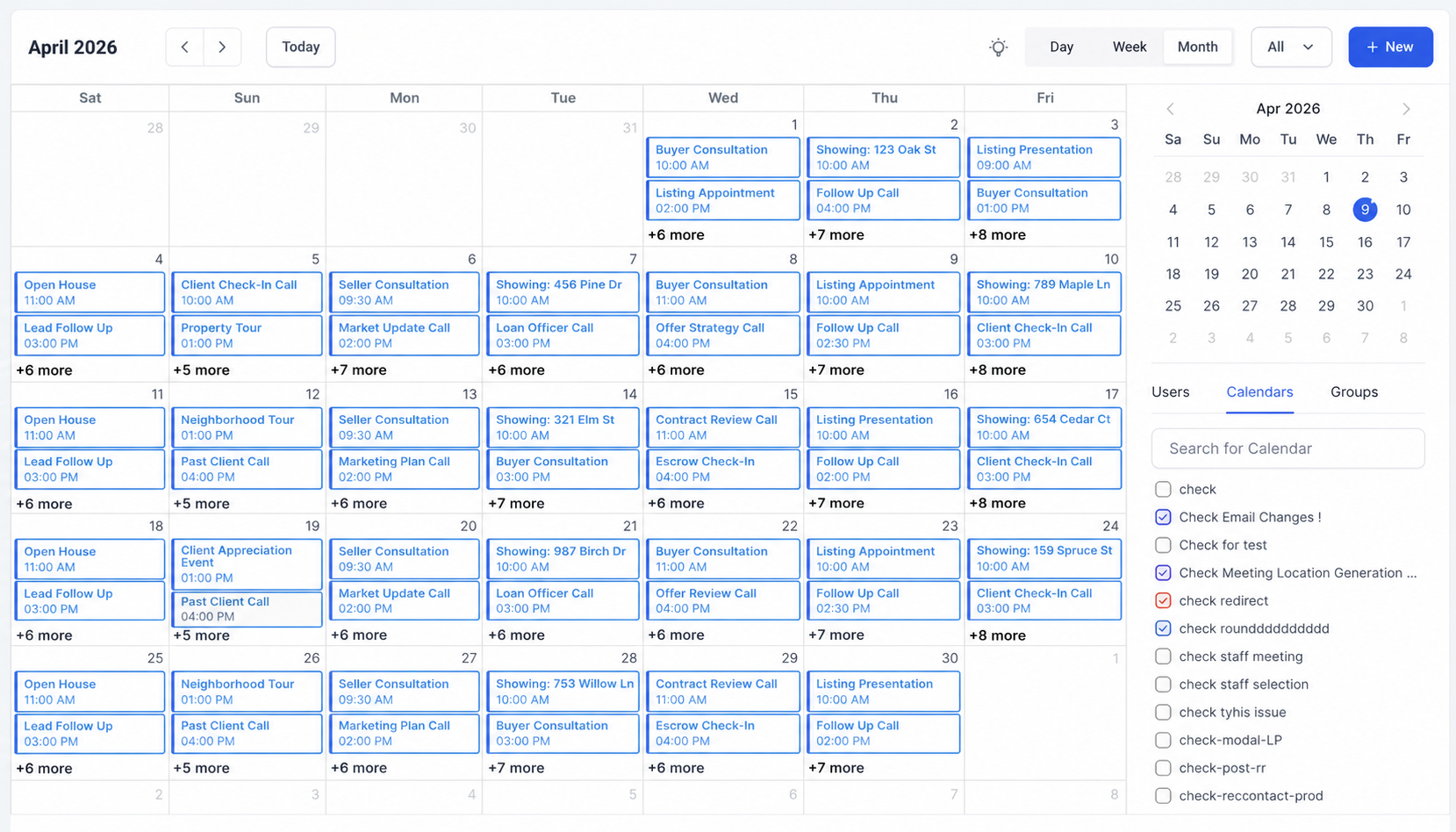 Realtor calendar full of pre-qualified appointments
