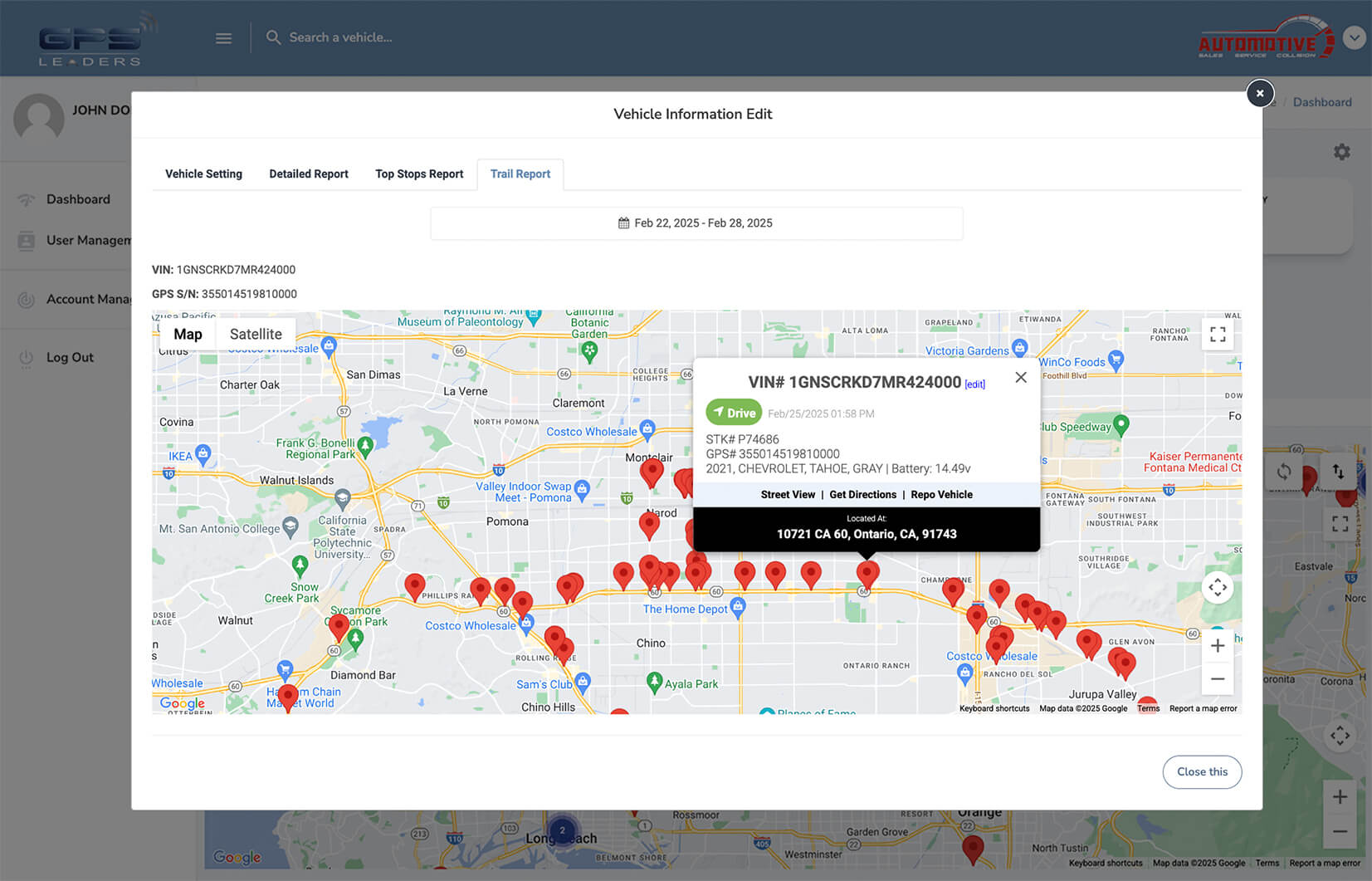 GPS Leaders Comprehensive Rental Car Tracking Reports