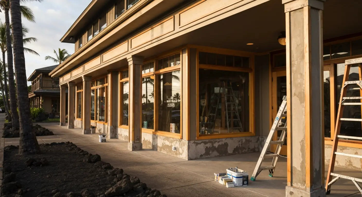 Exterior commercial painting project