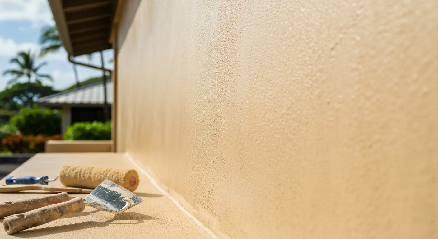 Stucco restoration on commercial building