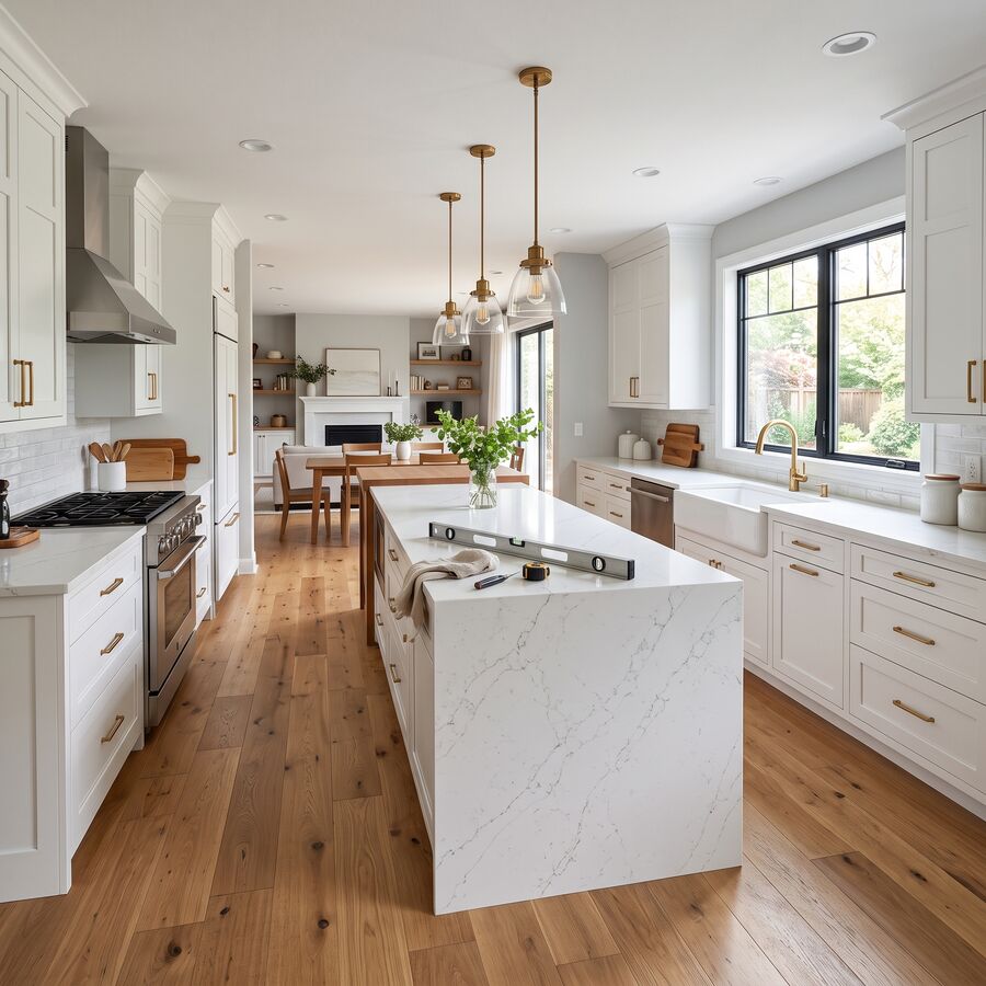 A just-finished kitchen remodel