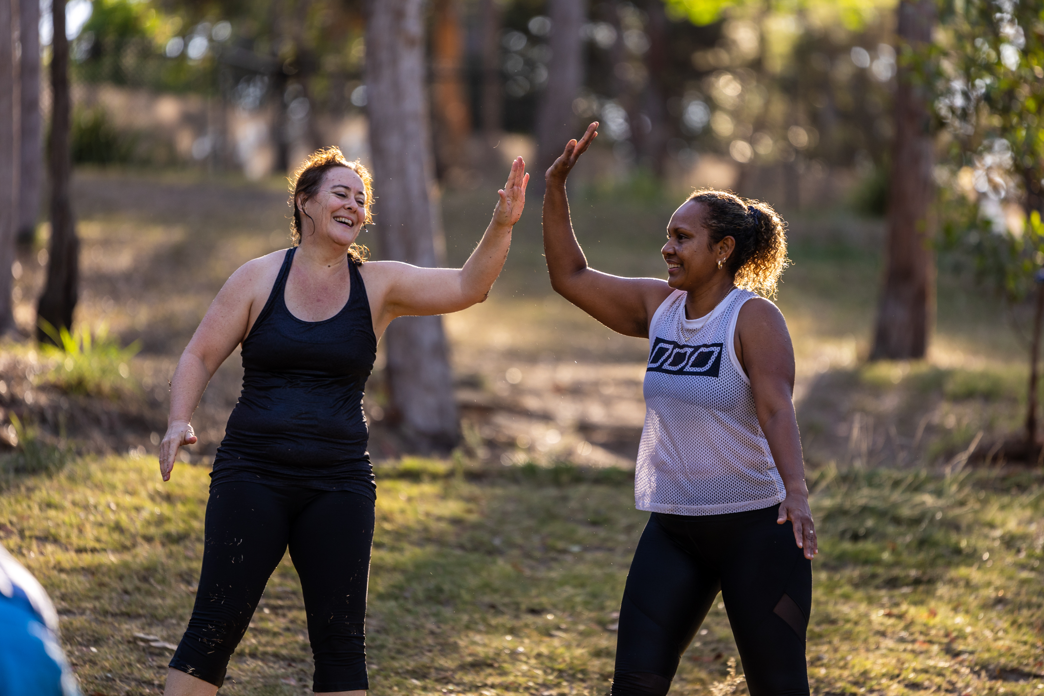 Members training outdoors
