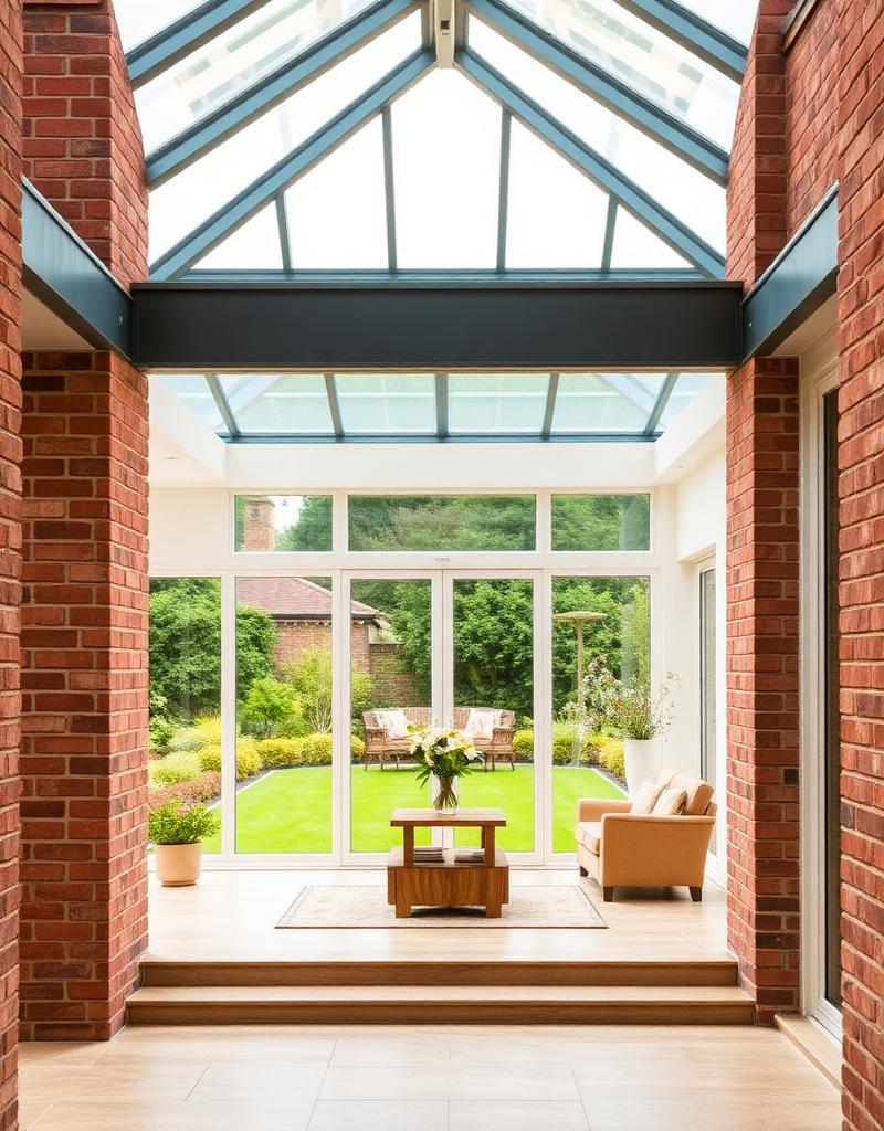 Bespoke Orangery with lantern roof and brick pillars - Room Outside