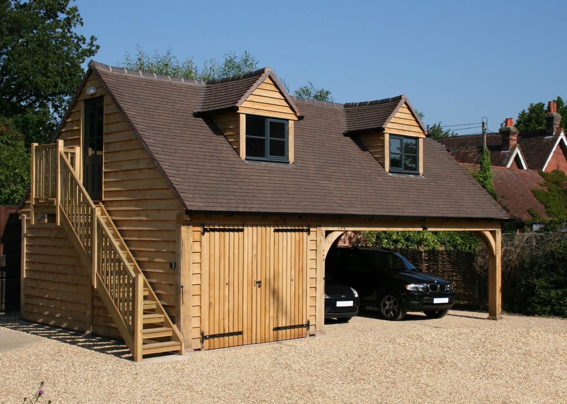 Oak framed building with traditional craftsmanship
