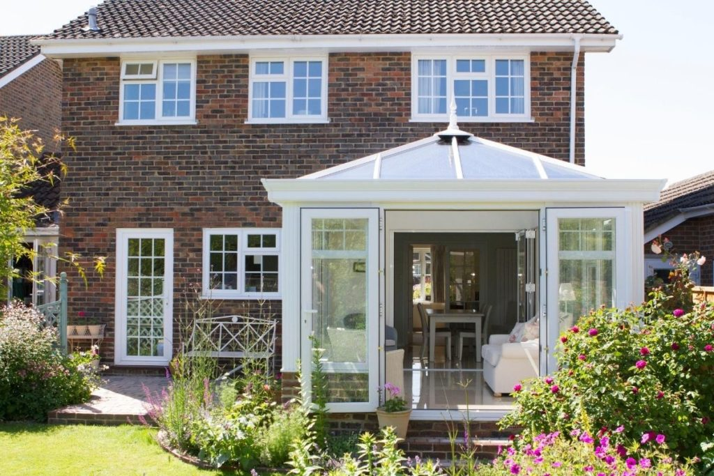 Contemporary white orangery project in Storrington, West Sussex