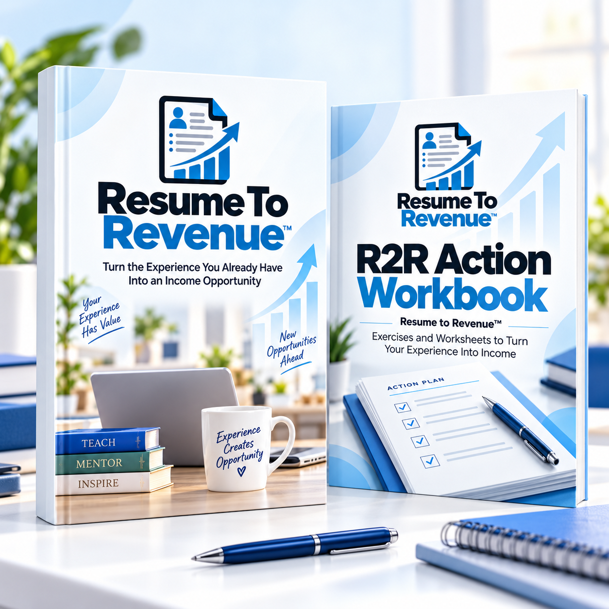 Resume to Revenue™ Core Playbook and Action Workbook digital product bundle