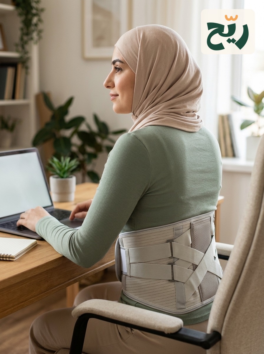 موظفة لابسة حزام ريّح
