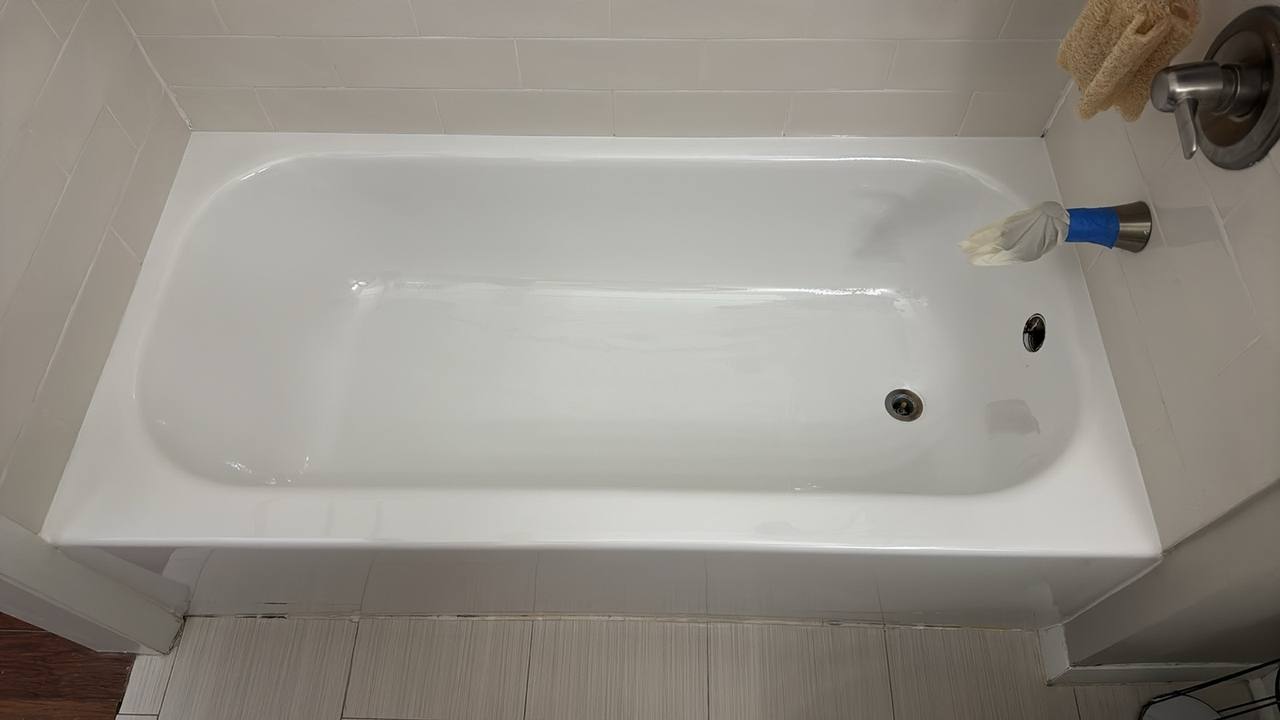 After — reglazed bathtub