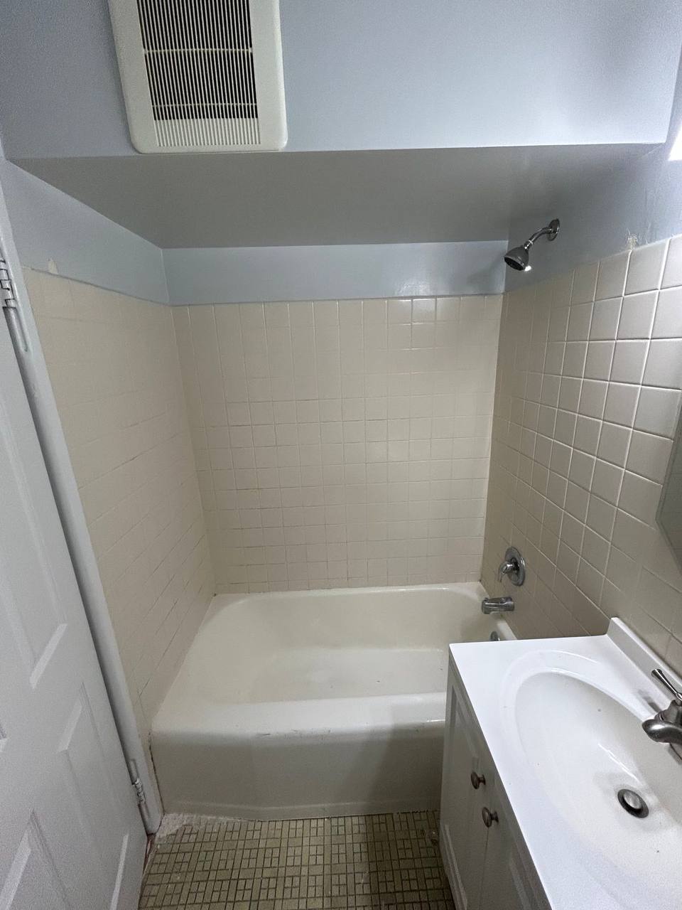 Before - worn bathtub