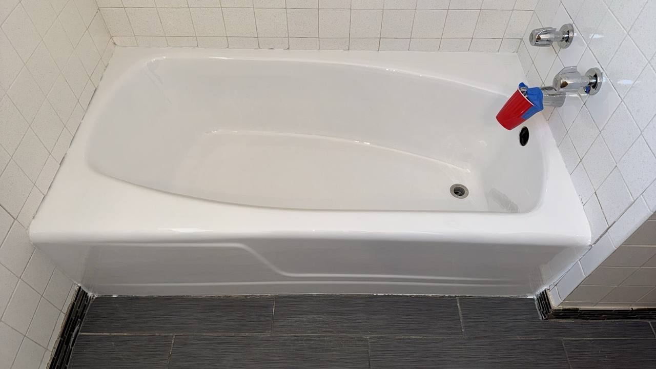 After — reglazed bathtub