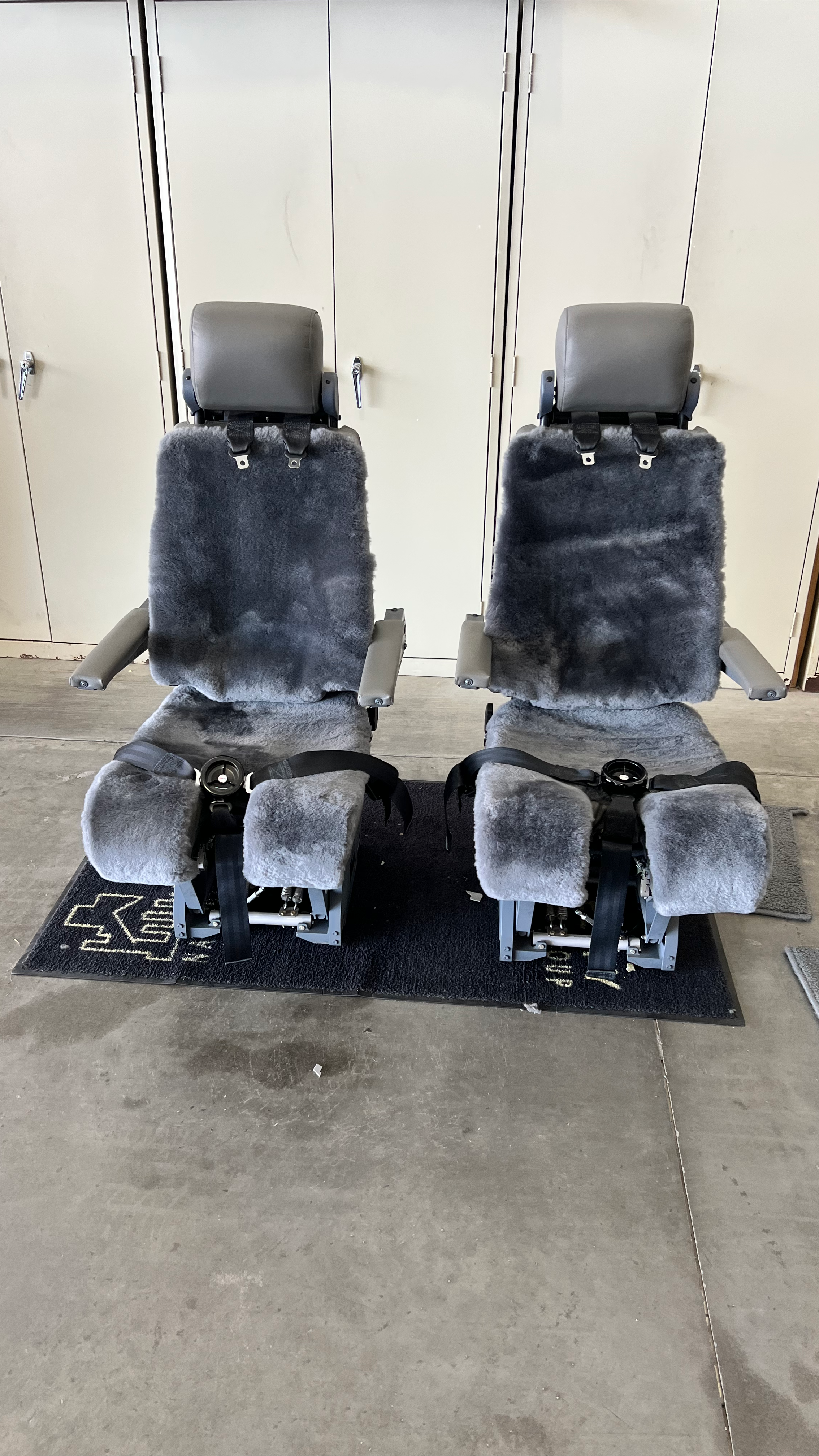 Pilot seats finished pair, alternate angle