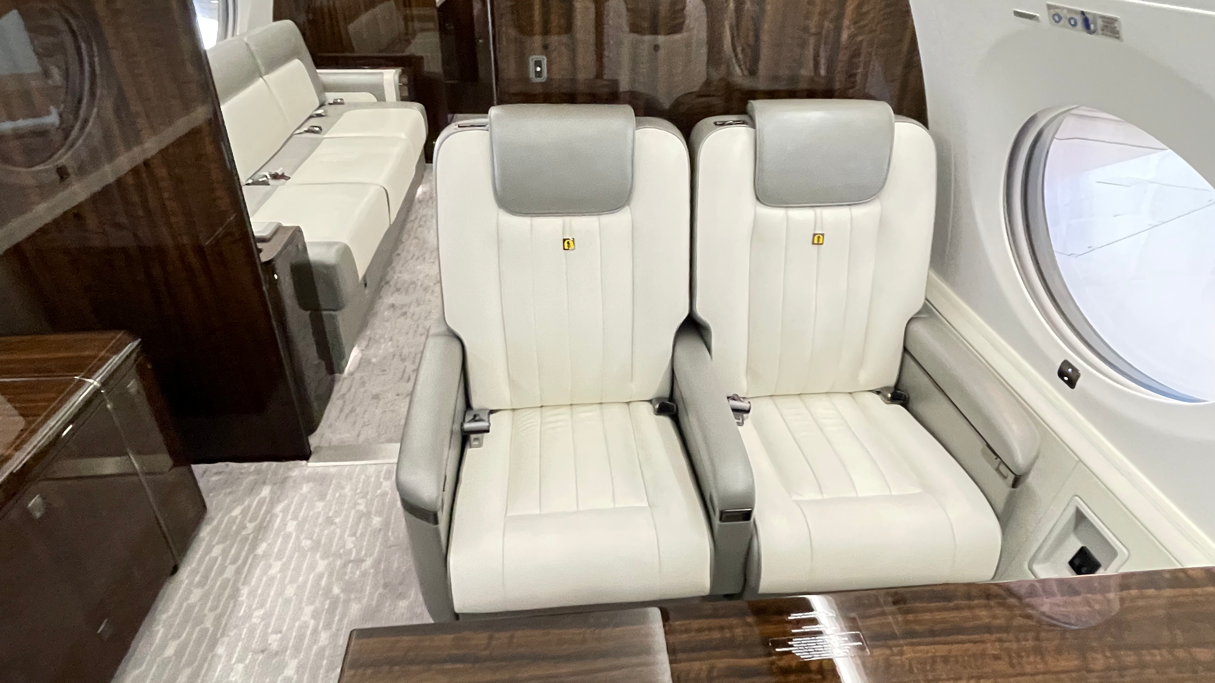 Original G650 cabin seating before refit