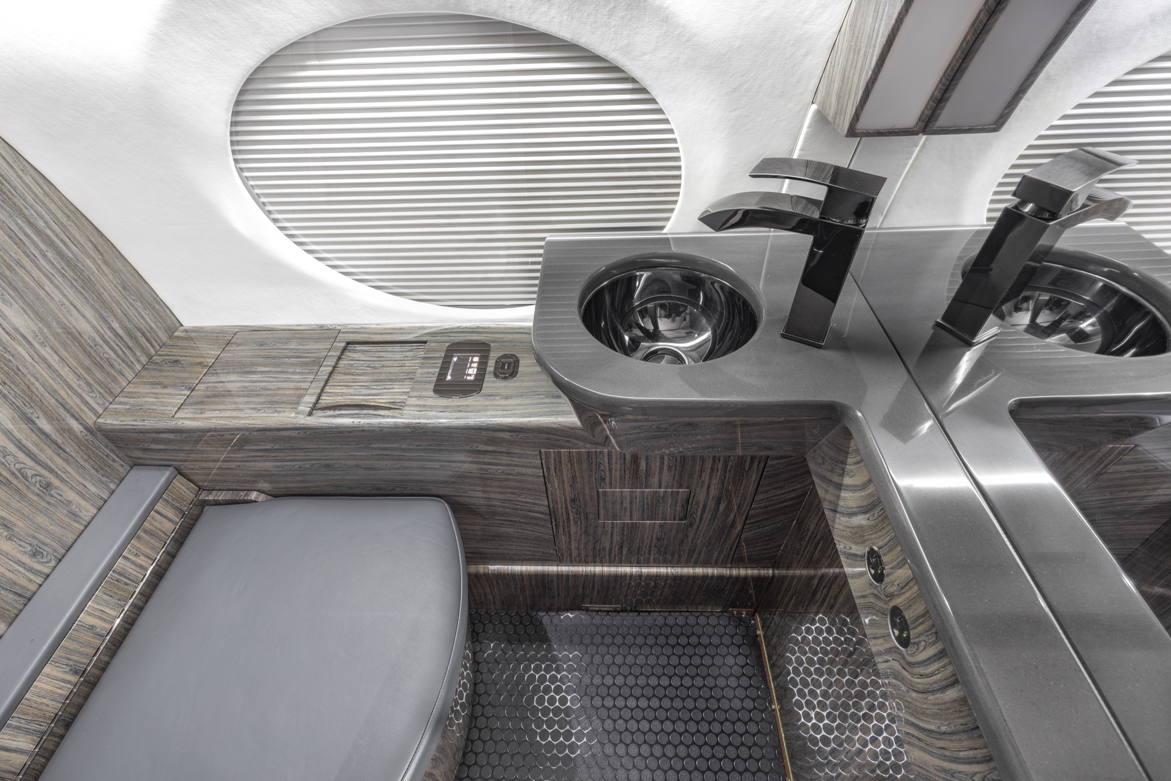 Lavatory sink with bowl, finished detail