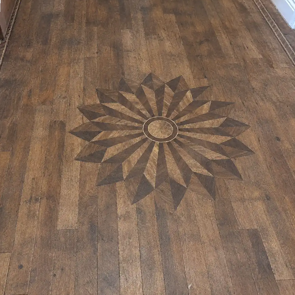 Wooden floor before sanding