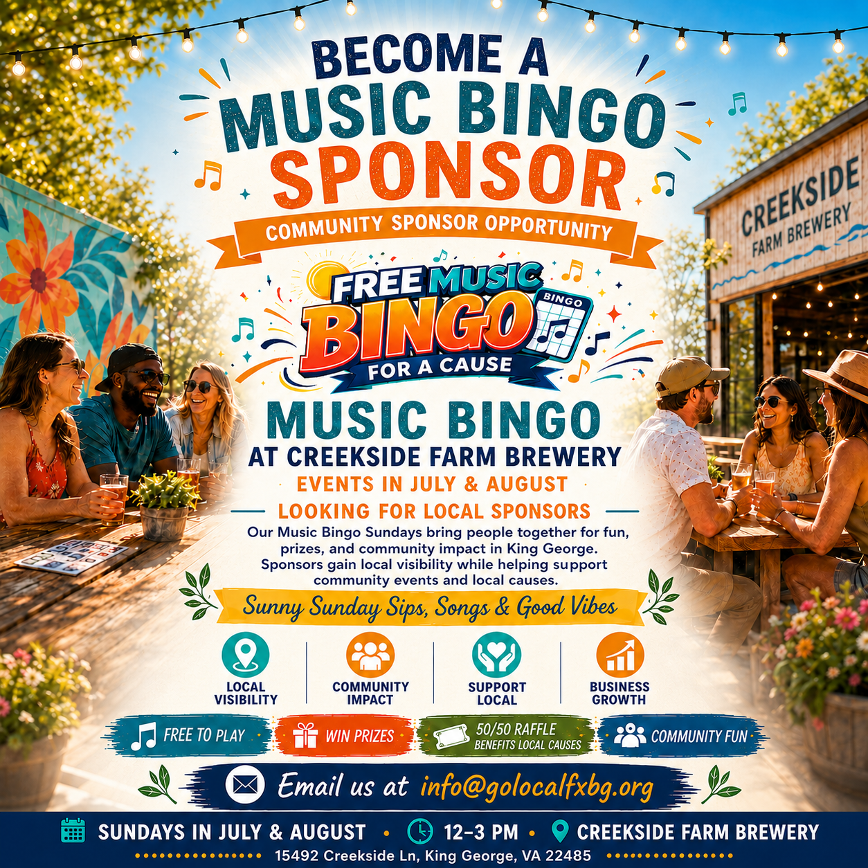 Music Bingo For A Cause at Creekside Farm Brewery
