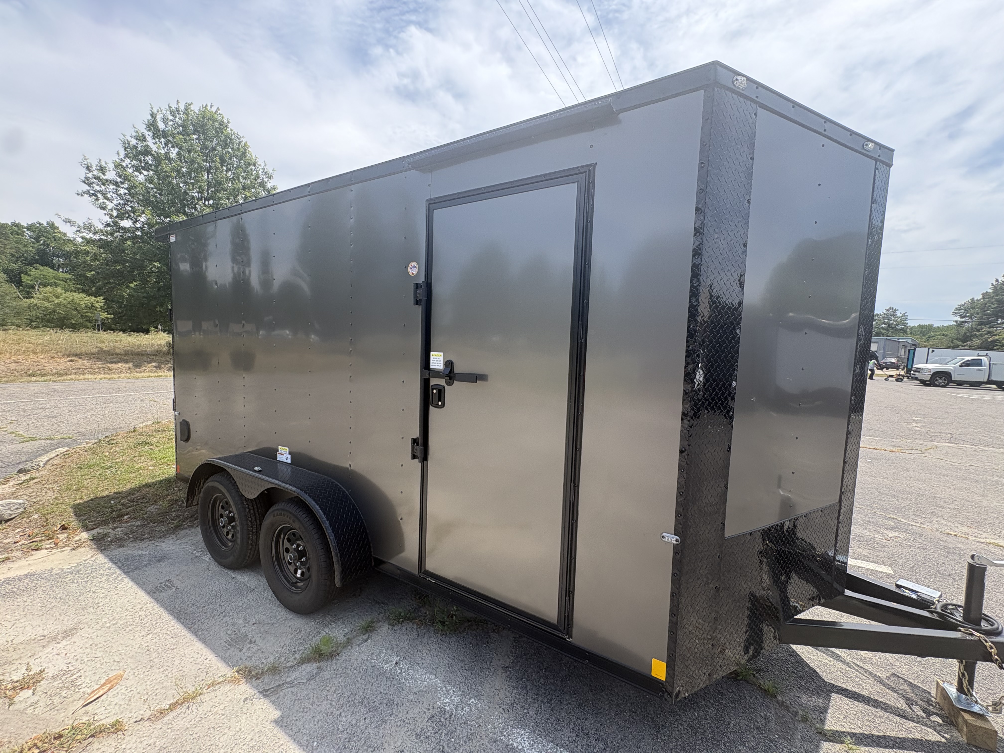Tandem axle and wheels on a custom Devil Dog Trailers rig