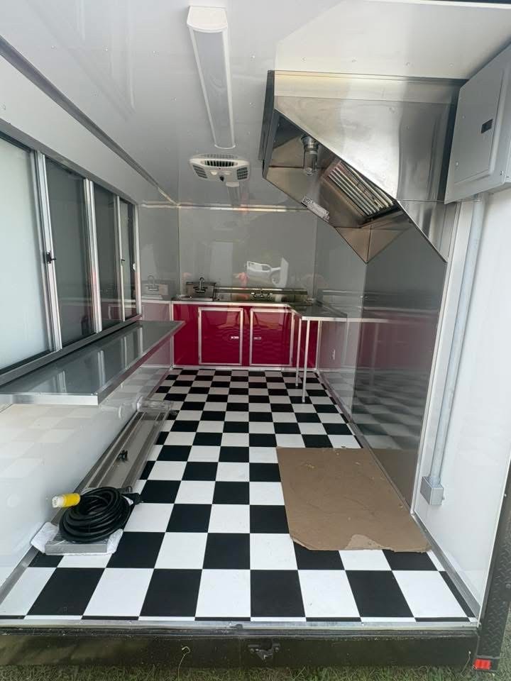 Full concession kitchen build-out inside a Devil Dog Trailers rig