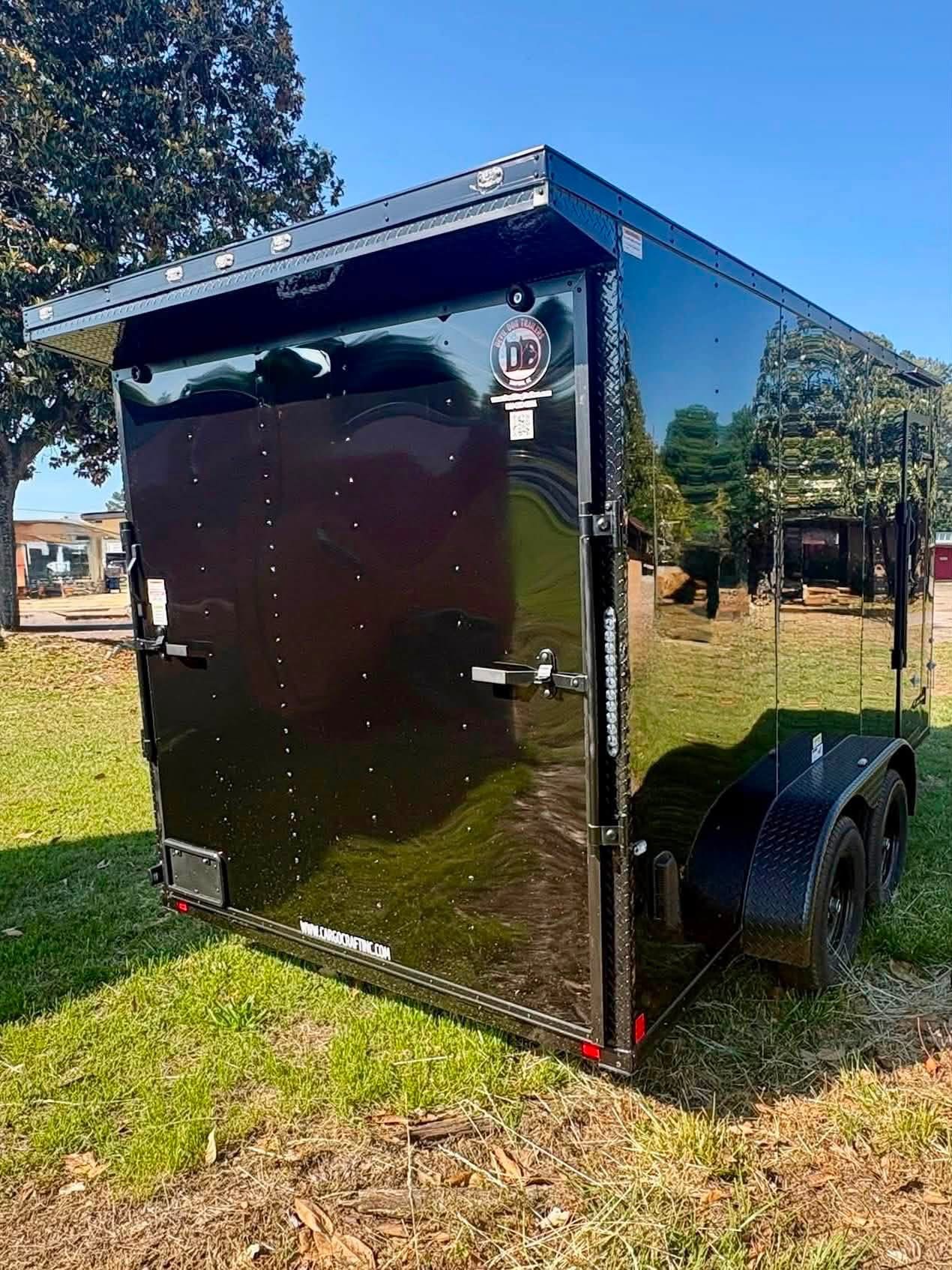 7' x 16' Black Enclosed in stock at Devil Dog Trailers