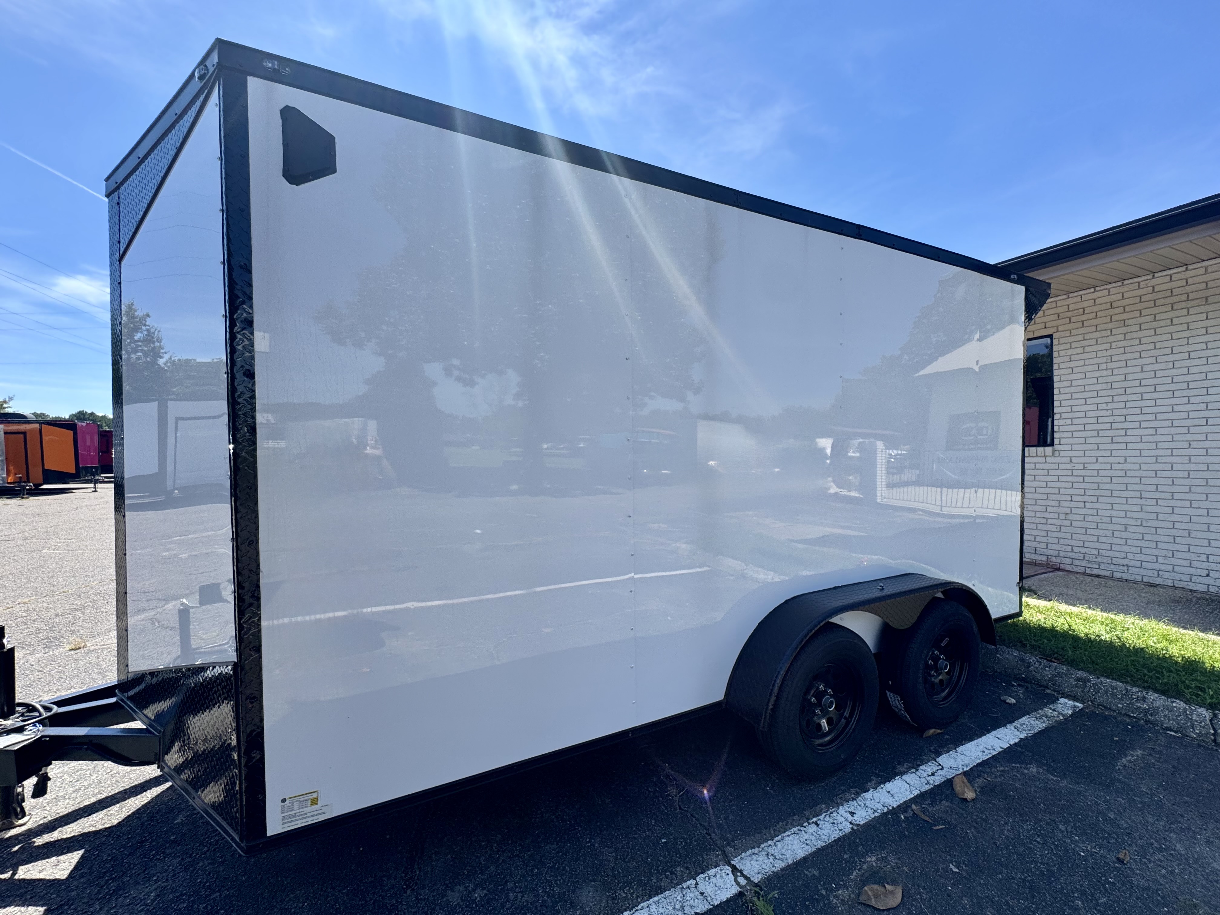 7' x 14' White Enclosed in stock at Devil Dog Trailers