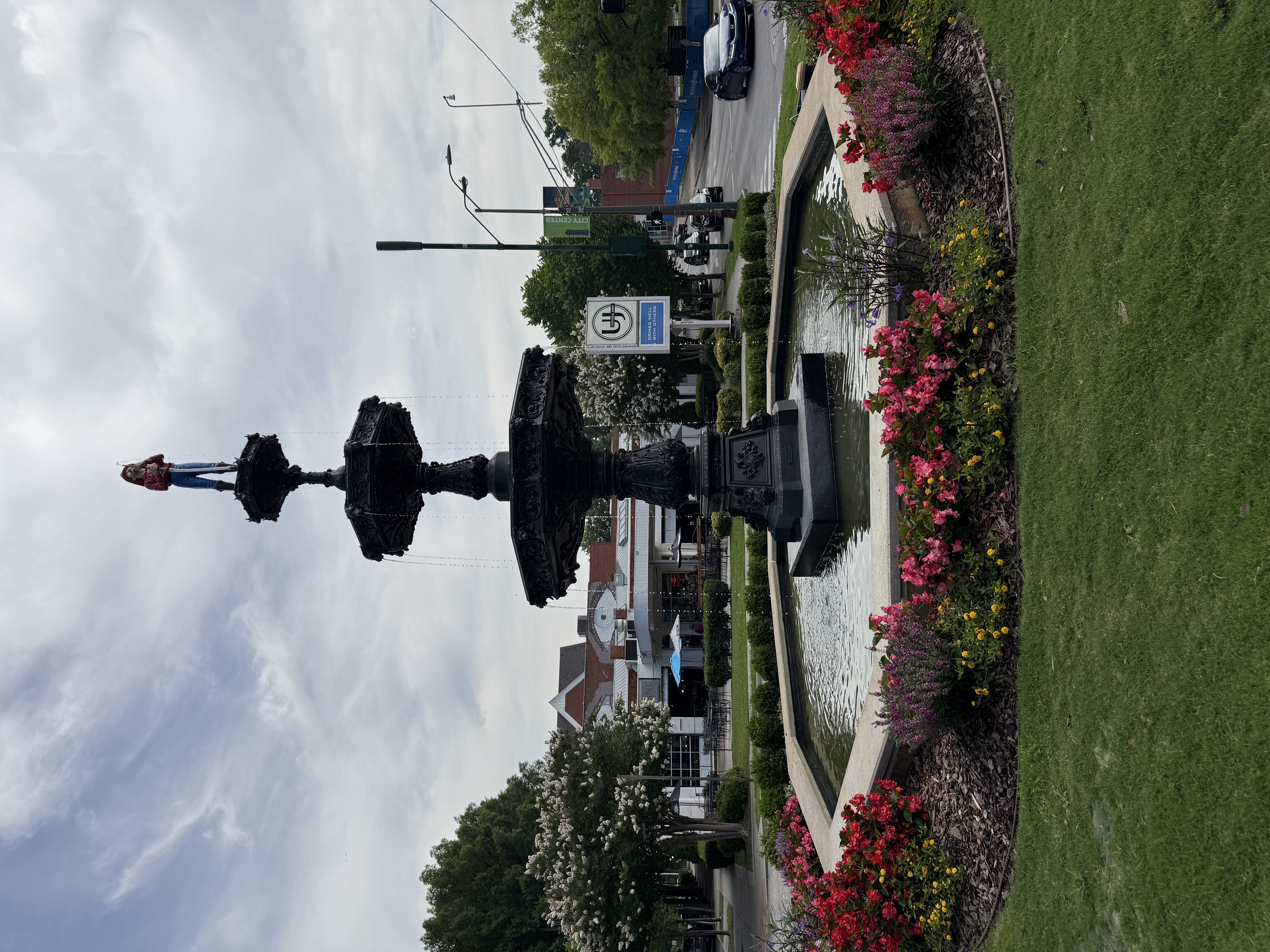 Historic Fireman's Memorial Fountain at Fountain Square in downtown Chattanooga, Tennessee.