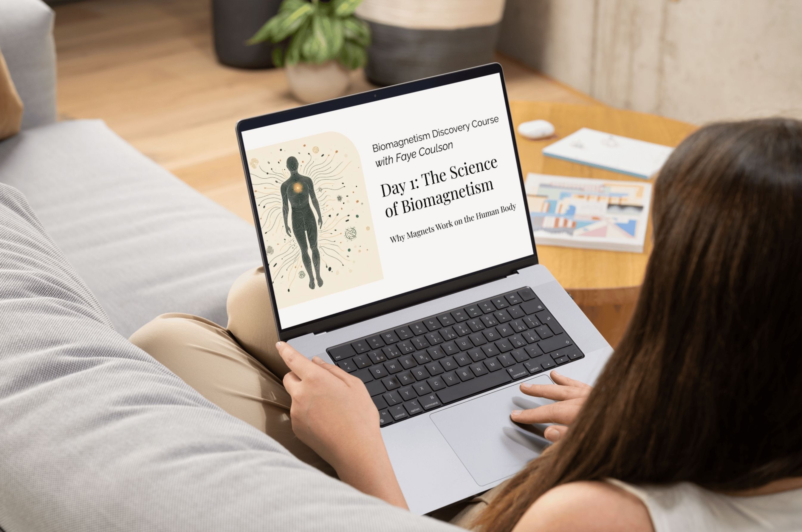 The Biomagnetism Discovery Course on a laptop