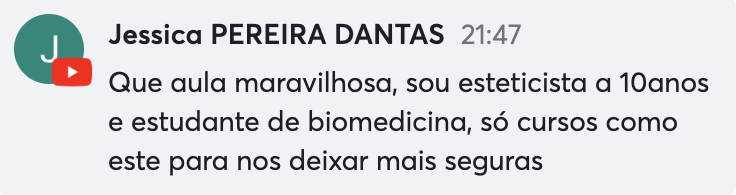 Feedback recebido de uma aluna — relato 3
