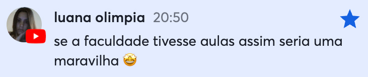 Feedback recebido de uma aluna — relato 1