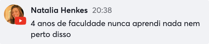 Feedback recebido de uma aluna — relato 6