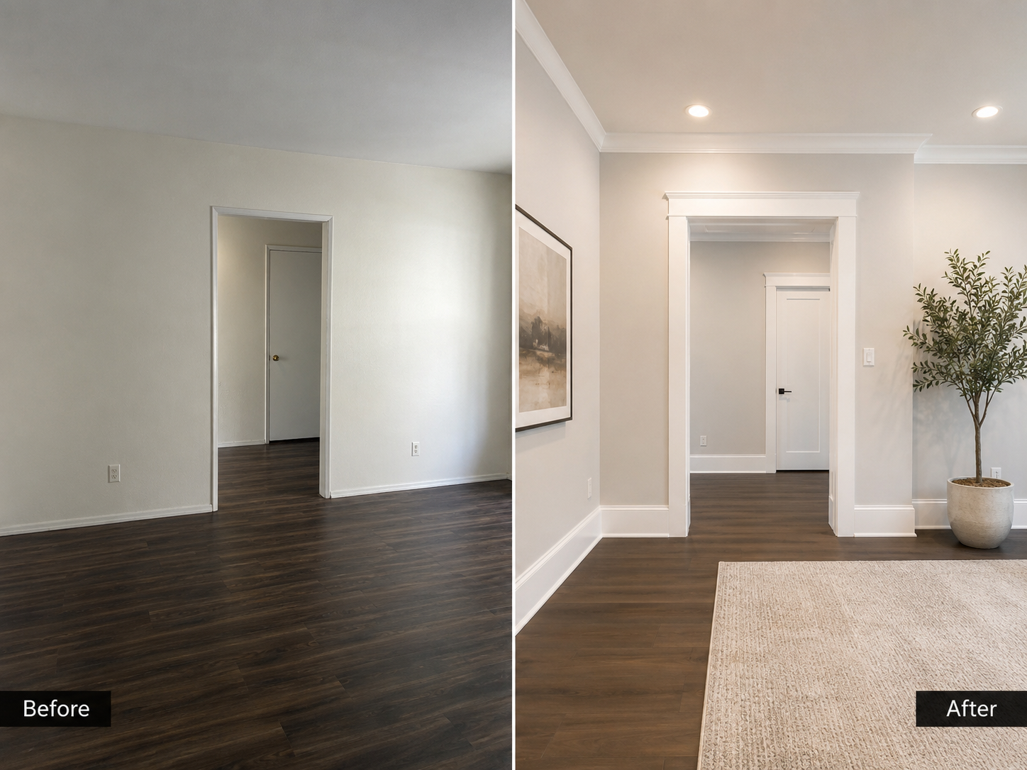 Trim and crown molding example