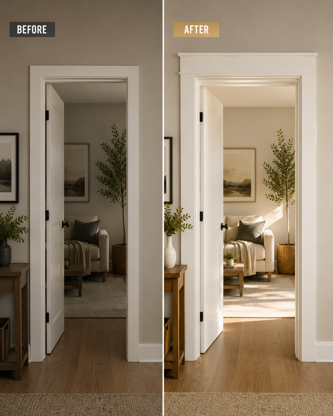Trim and crown molding example
