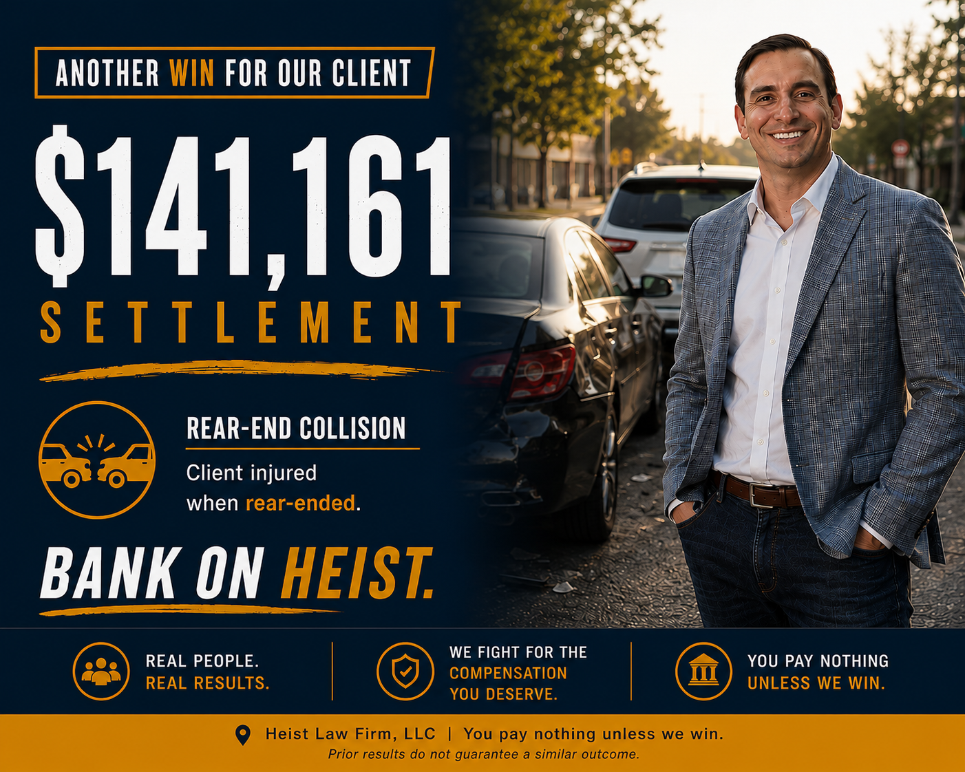 Rear-End Collision case result — $141K recovery