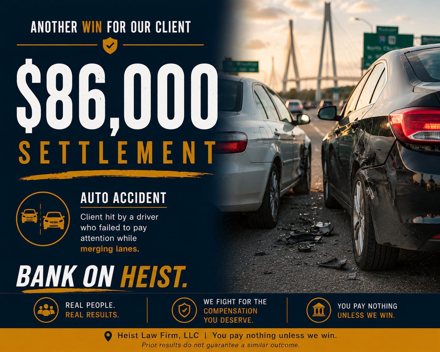 Auto Accident case result — $86K recovery