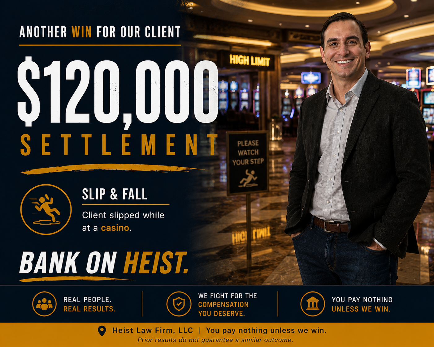Slip & Fall case result — $120K recovery