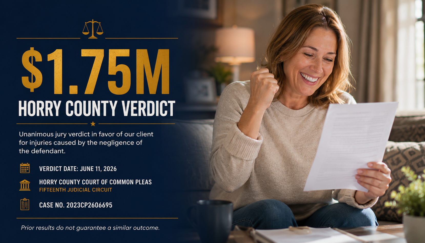 Heist Law Firm $1.75 million jury verdict in Horry County, South Carolina