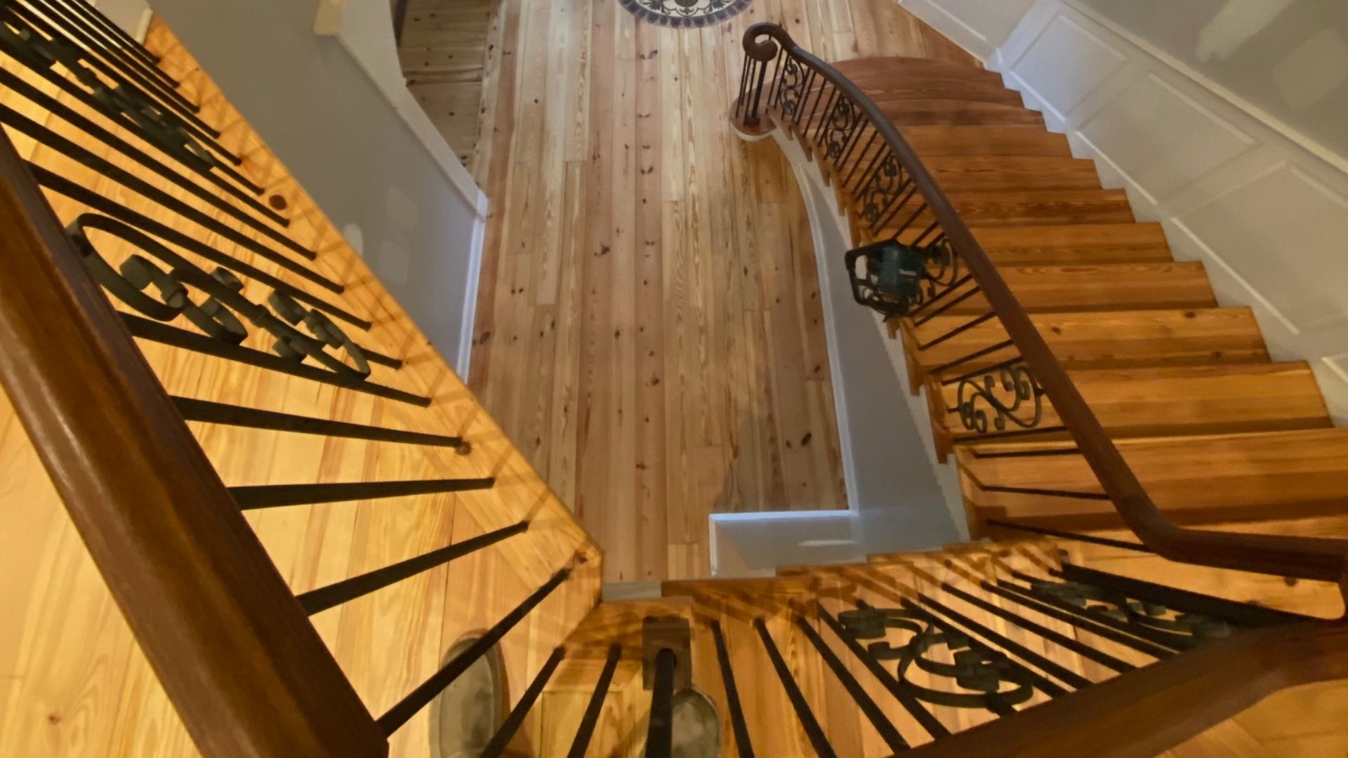 Hardwood stair refinishing by Solid Hardwood Flooring LLC