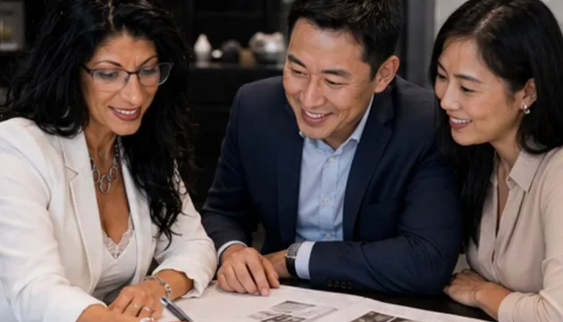 Jenn Uyemura with clients