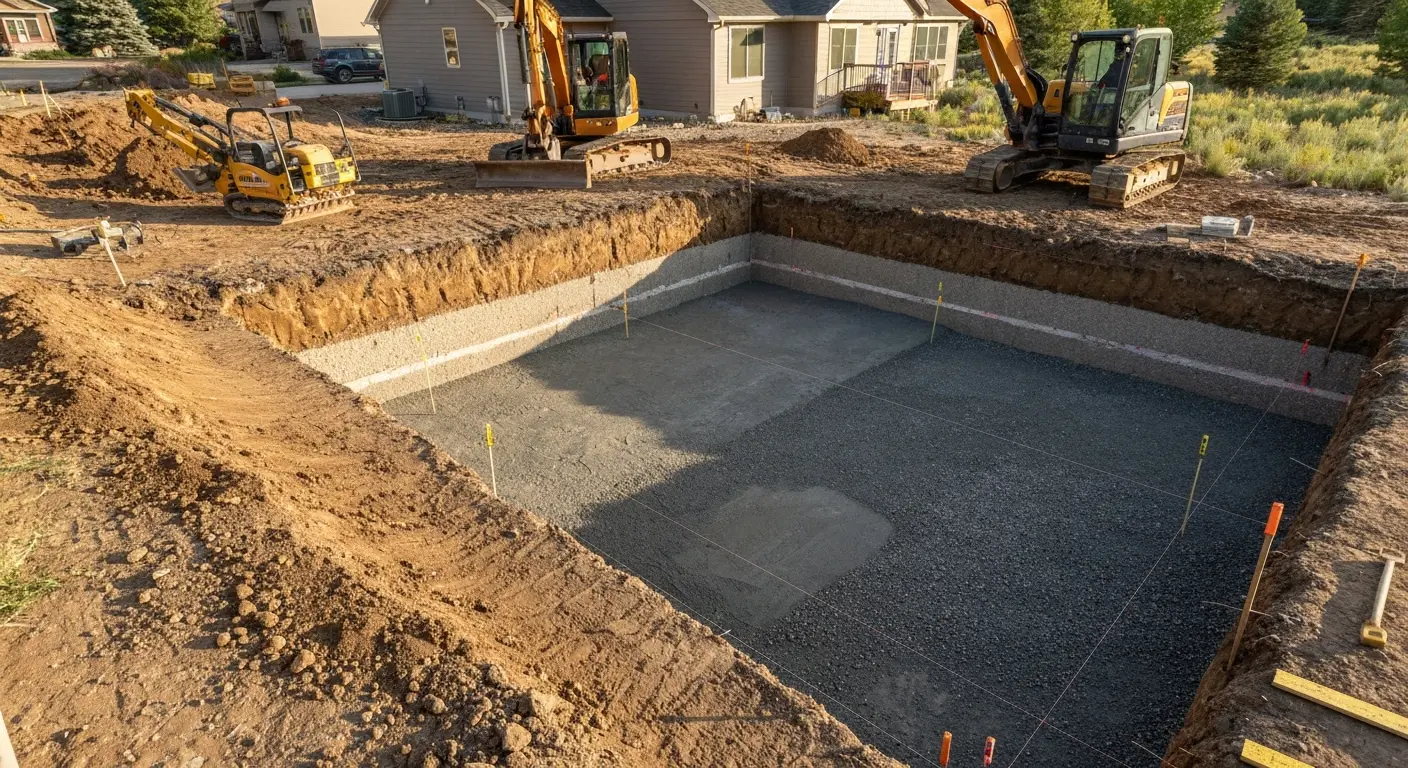 Foundation excavation site
