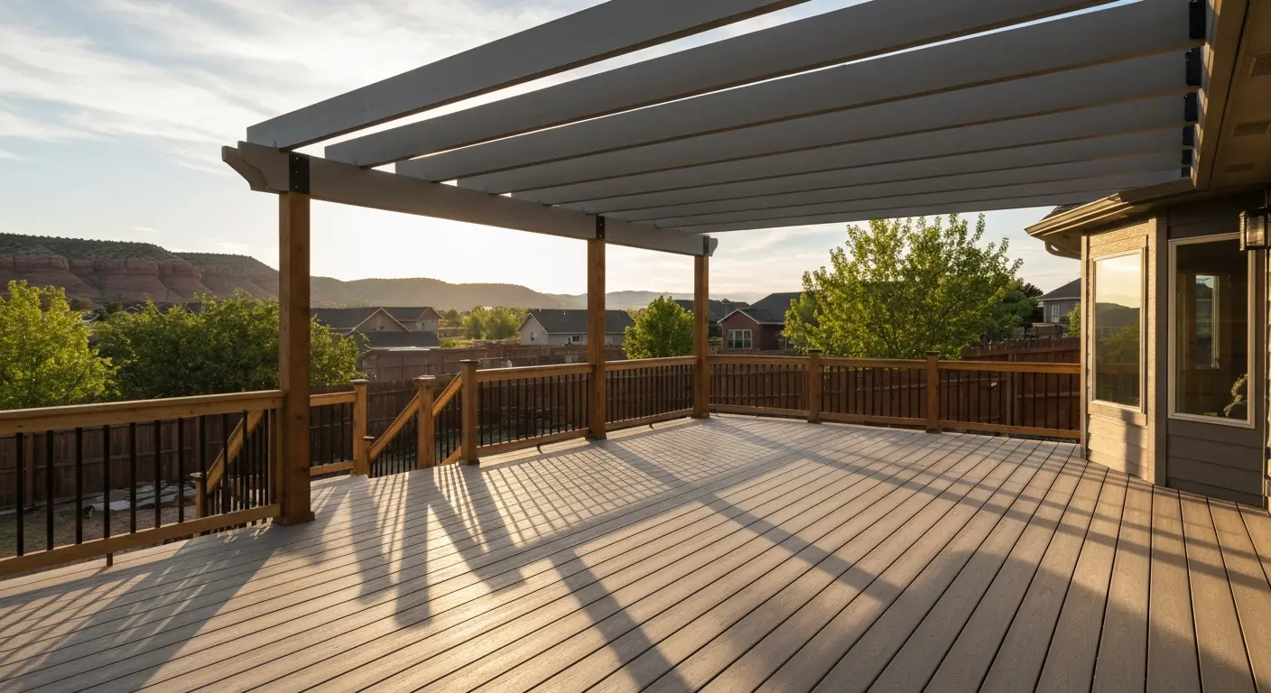 Custom deck with pergola