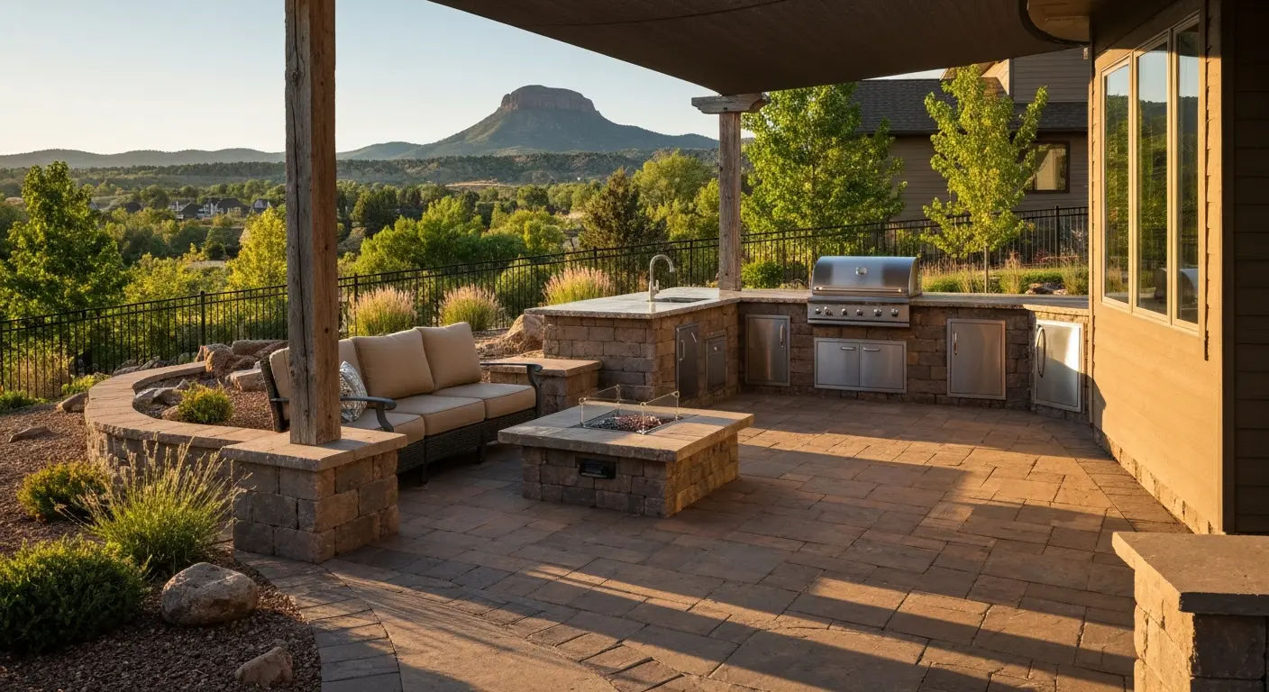 Multi-zone patio with seating
