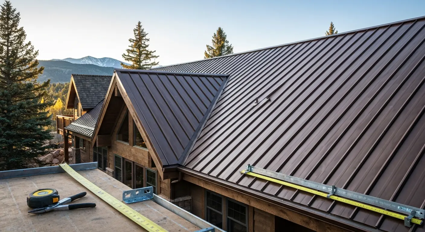 Metal roofing material samples