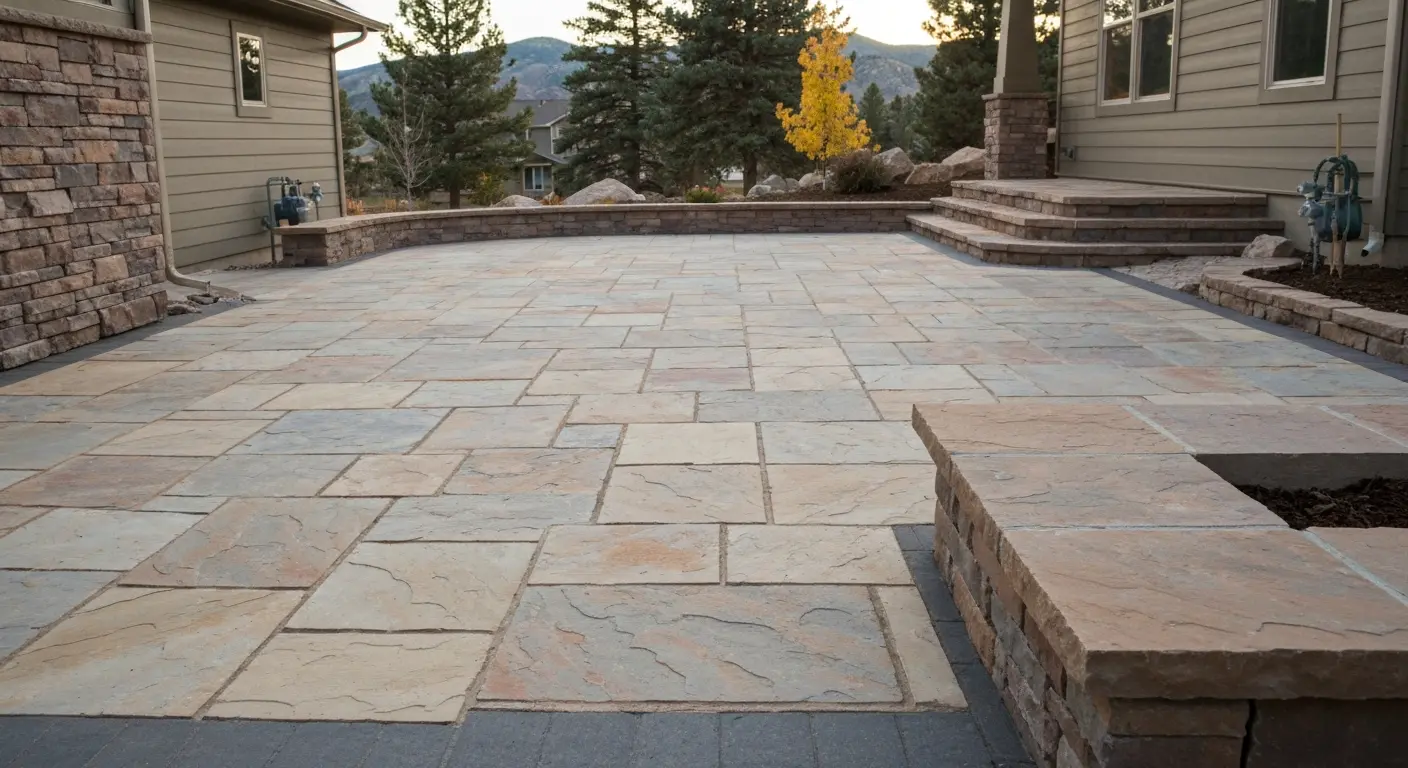 Stone patio installation