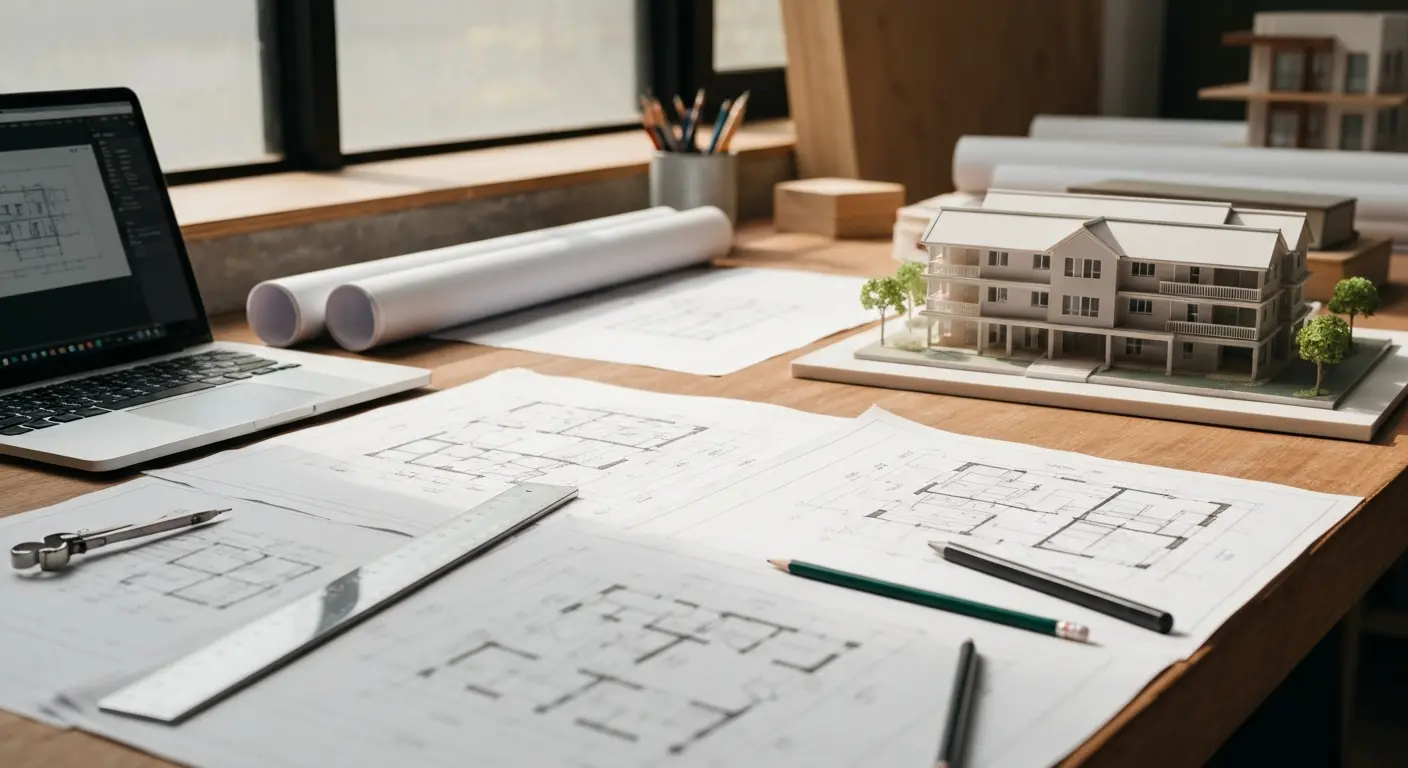 Architectural rendering and design plan