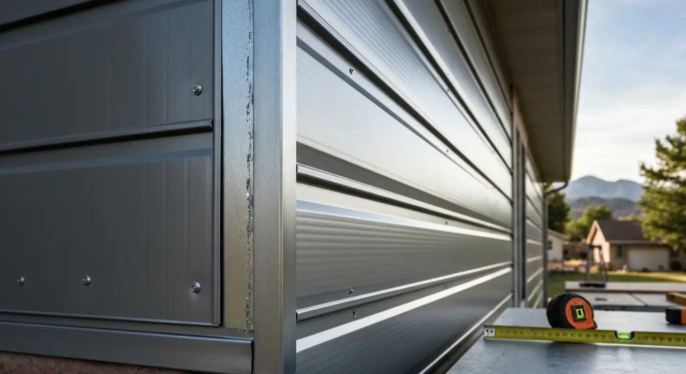 Metal siding on home