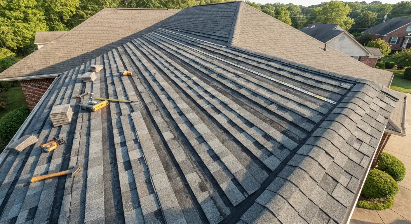 Residential roof repair project