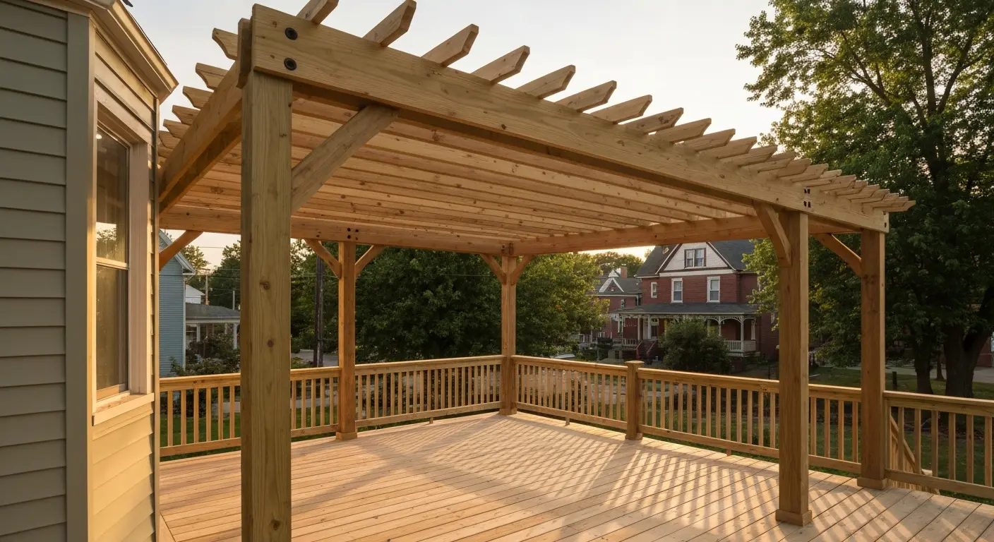 Deck upgrade with pergola